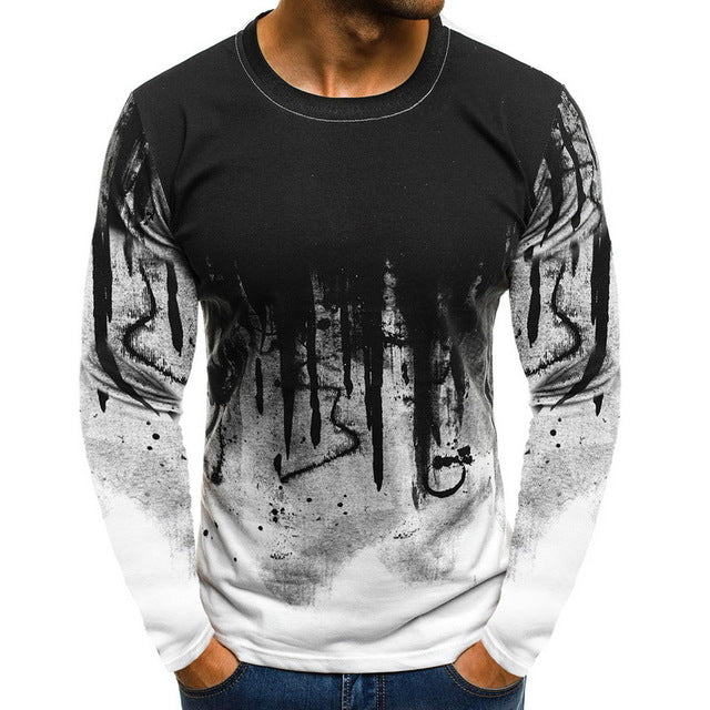 2020 Spring Plus Size T Shirt Men long Sleeve O Neck Loose Tops Tees Casual Camouflage Printed Streetwear Male Hip Hop T-shirt