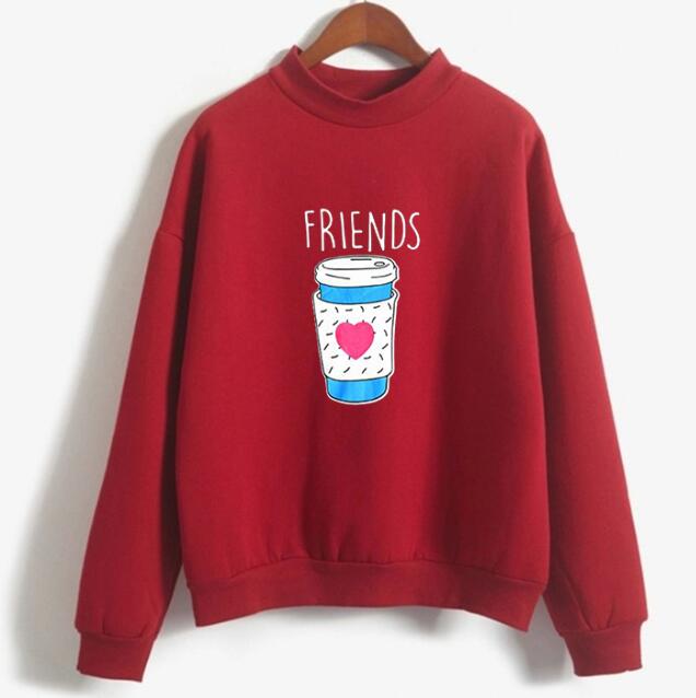 Funny Best Friend Hoody Sweatshirt Women Funny Crewneck Hipster BFF Hoodies Kawaii Food Snacks Pullover INS Jumper