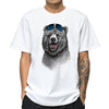 100% Cotton Men Cute T Shirt Cartoon Heart Pattern Bear Animal Print Tee Tops Short Sleeve Funny Harajuku T-Shirt Plus Size