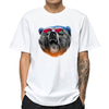 100% Cotton Men Cute T Shirt Cartoon Heart Pattern Bear Animal Print Tee Tops Short Sleeve Funny Harajuku T-Shirt Plus Size