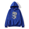 China Dragon Hooded Sweatshirt Men and Women Fashion Print Long Sleeves White Black Pullover Sweatshirt Chinese andDragon Hoodie