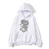 China Dragon Hooded Sweatshirt Men and Women Fashion Print Long Sleeves White Black Pullover Sweatshirt Chinese andDragon Hoodie