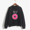 Funny Best Friend Hoody Sweatshirt Women Funny Crewneck Hipster BFF Hoodies Kawaii Food Snacks Pullover INS Jumper