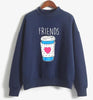 Funny Best Friend Hoody Sweatshirt Women Funny Crewneck Hipster BFF Hoodies Kawaii Food Snacks Pullover INS Jumper
