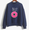 Funny Best Friend Hoody Sweatshirt Women Funny Crewneck Hipster BFF Hoodies Kawaii Food Snacks Pullover INS Jumper
