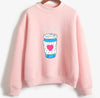 Funny Best Friend Hoody Sweatshirt Women Funny Crewneck Hipster BFF Hoodies Kawaii Food Snacks Pullover INS Jumper